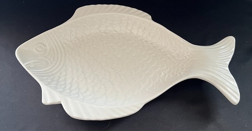 White long fish platter - long,